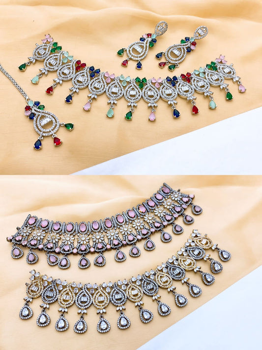One Carat Real Stones Bridal Set