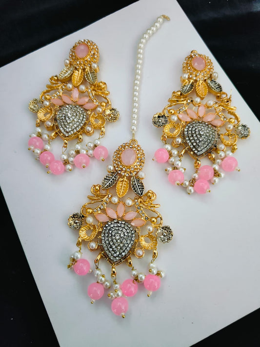 Real Stones Tika & Earrings