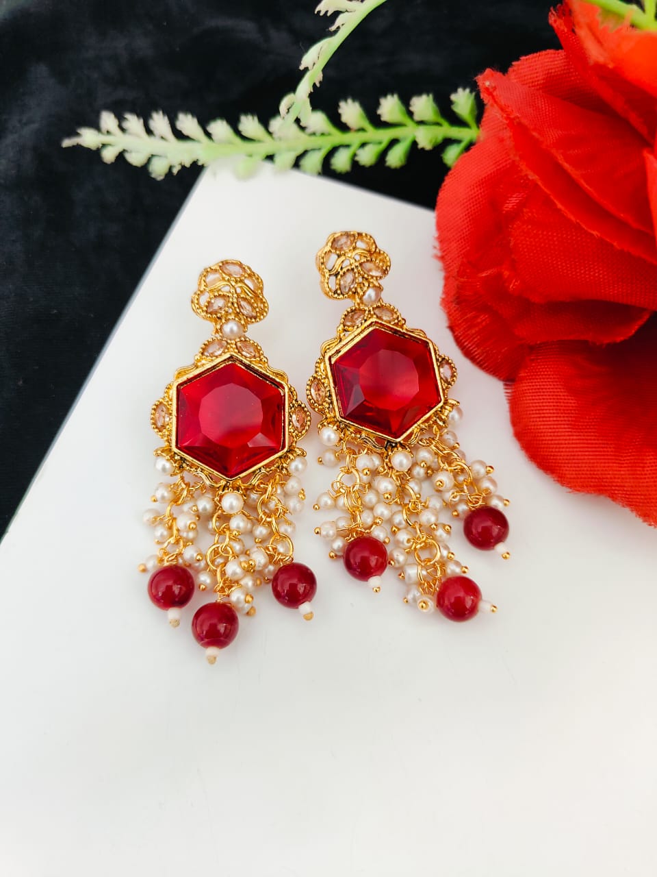 3D Big Stones Earrings