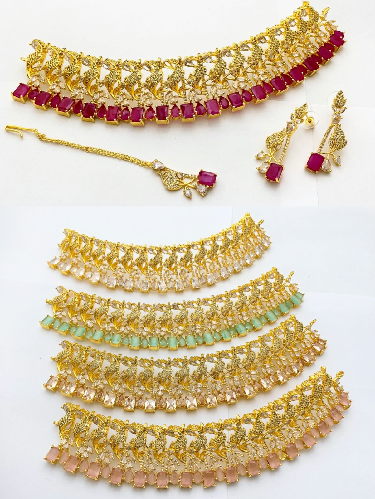 One Carat Real Stones Bridal Set