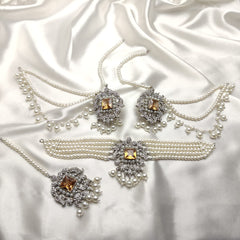 White Pearls Choker Set