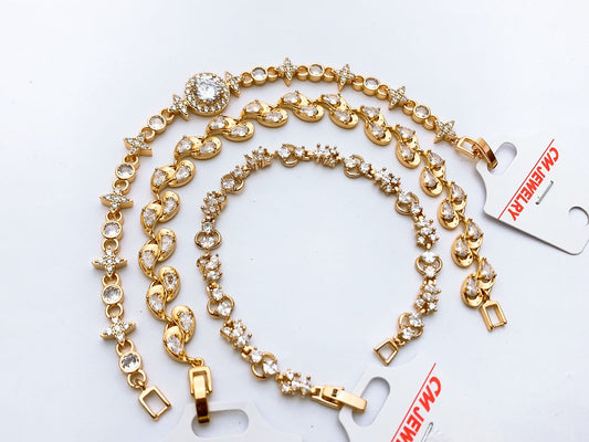 China Gold Bracelet Real Stones