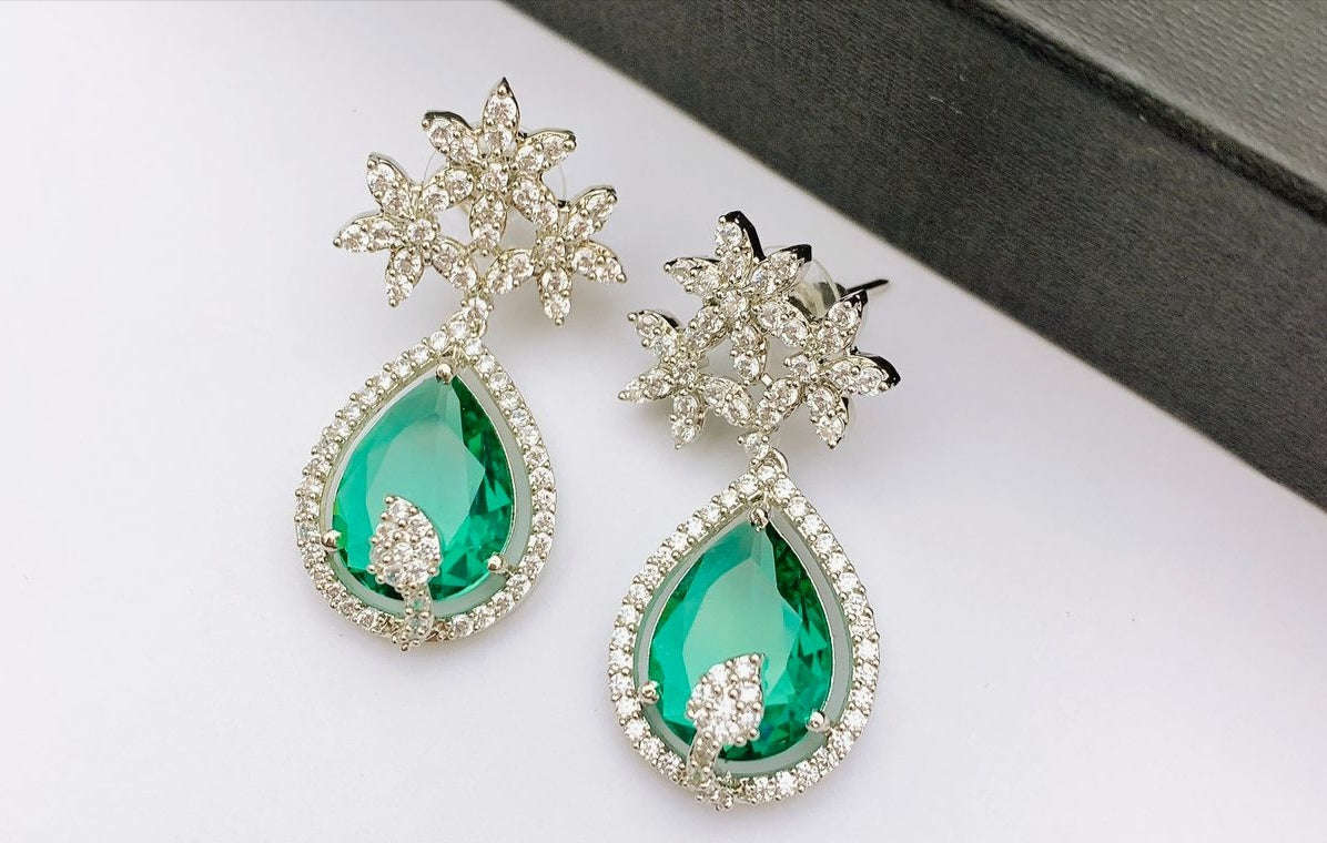 One Carat Real Stones Earrings