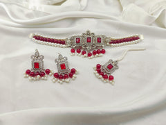Silver Base Chokar Set