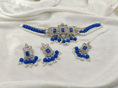 Silver Base Chokar Set
