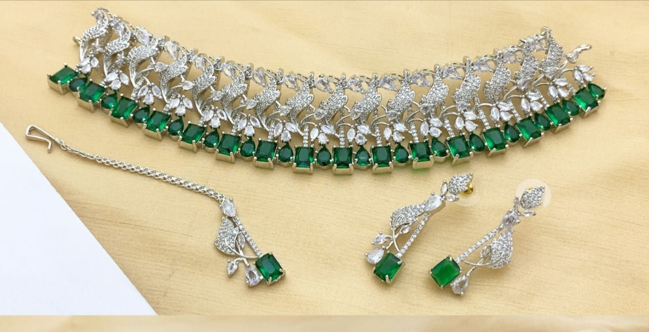 One Carat Real Stones Bridal Set