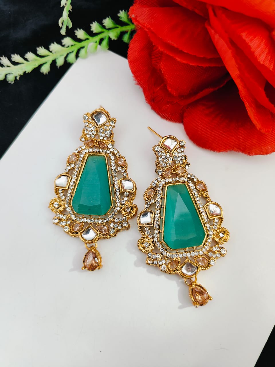 3D Big Stones Earrings
