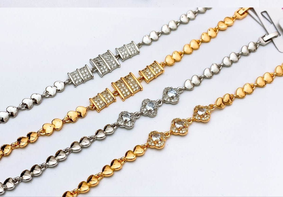 China Gold Bracelet Real Stones