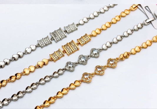China Gold Bracelet Real Stones