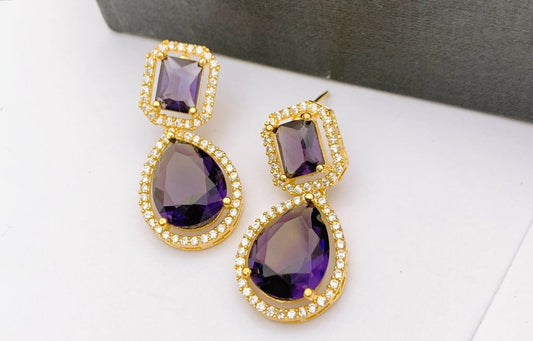 One Carat Real Stones Earrings
