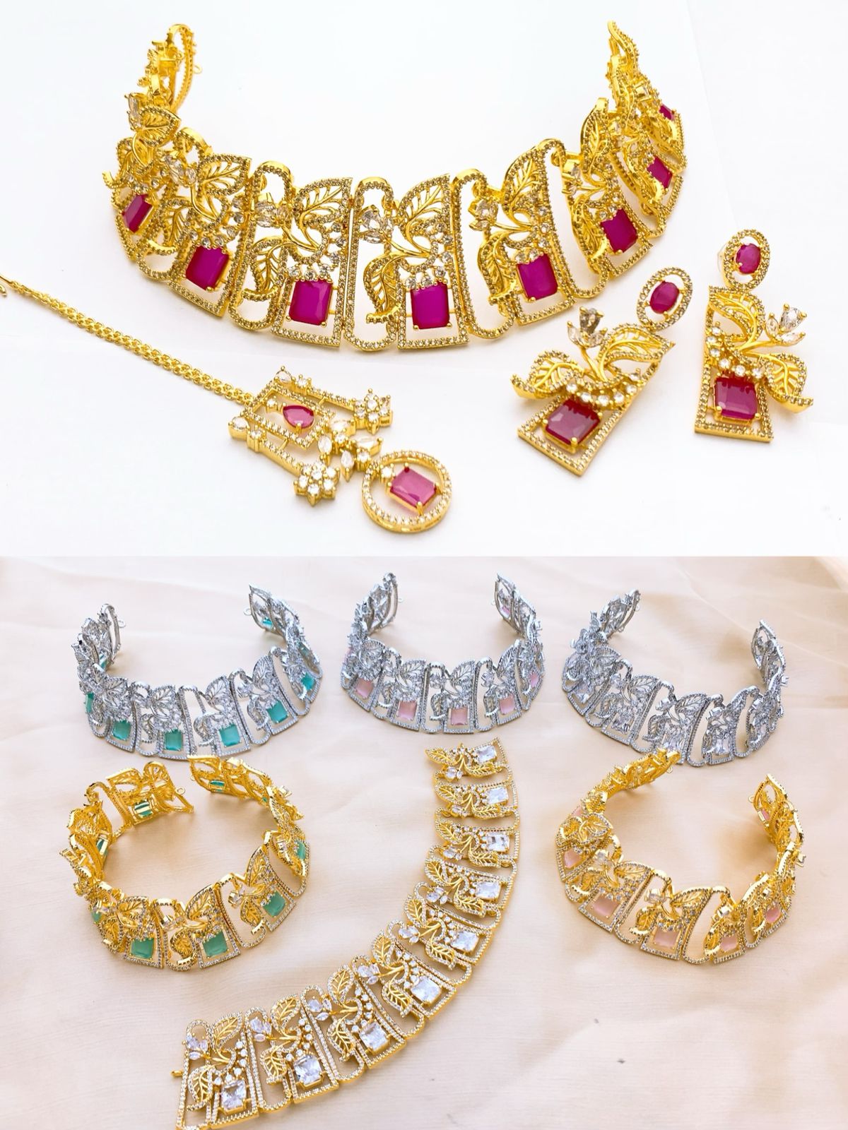 One Carat Real Stones Bridal Set