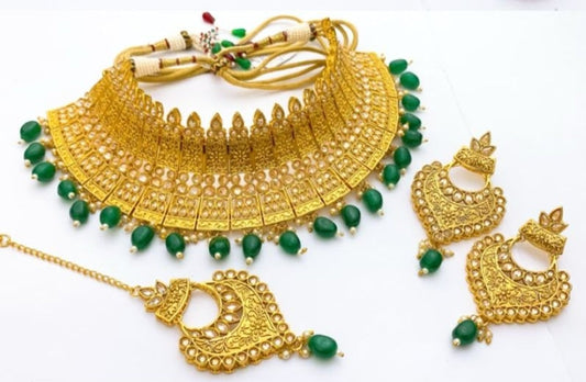 Copper Meterial Bridal Set Real Stones