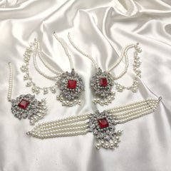 White Pearls Choker Set