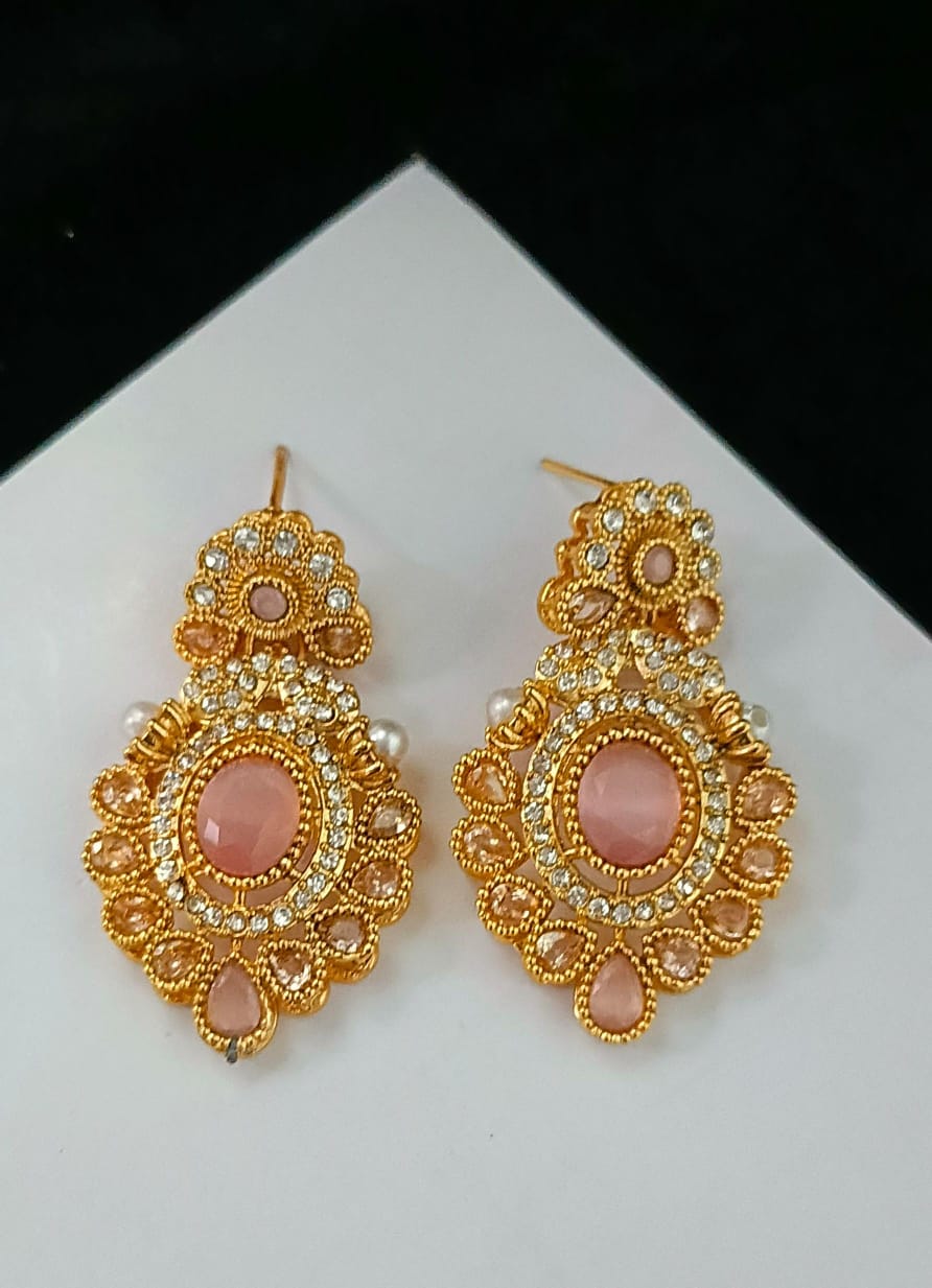 Zircon Stones Earrings Handmade