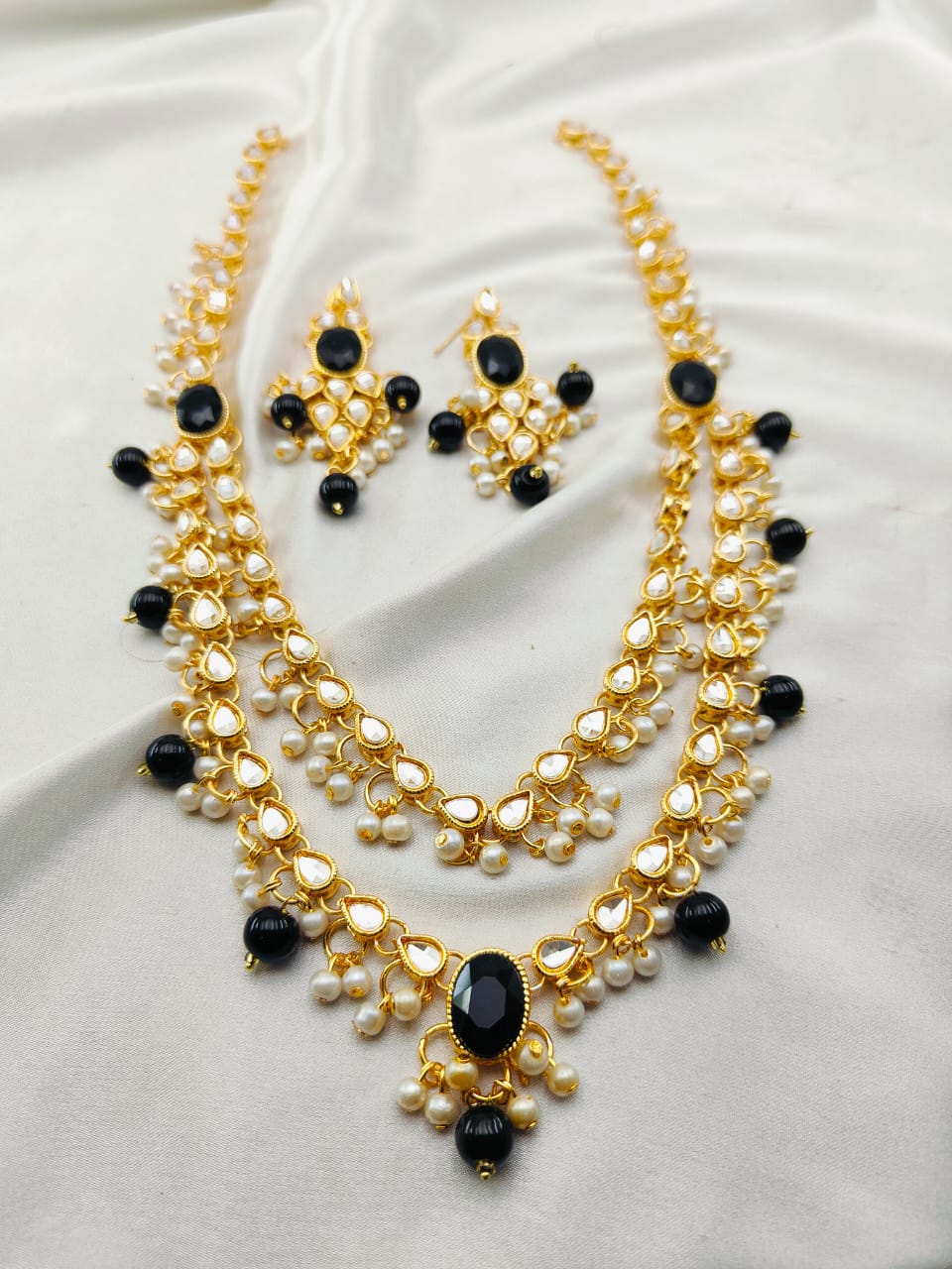 Kundan Stones Mala 2 Line