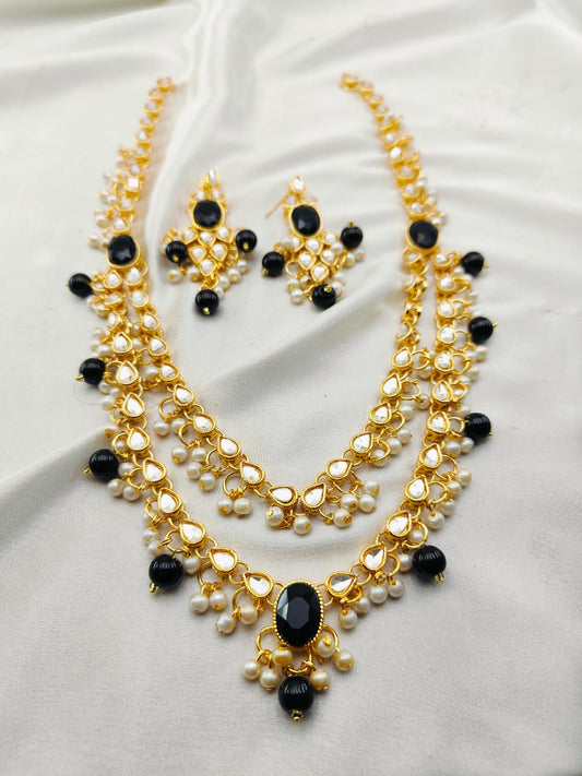 Kundan Stones Mala 2 Line