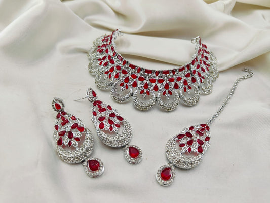 Silver Base Neacklace Set