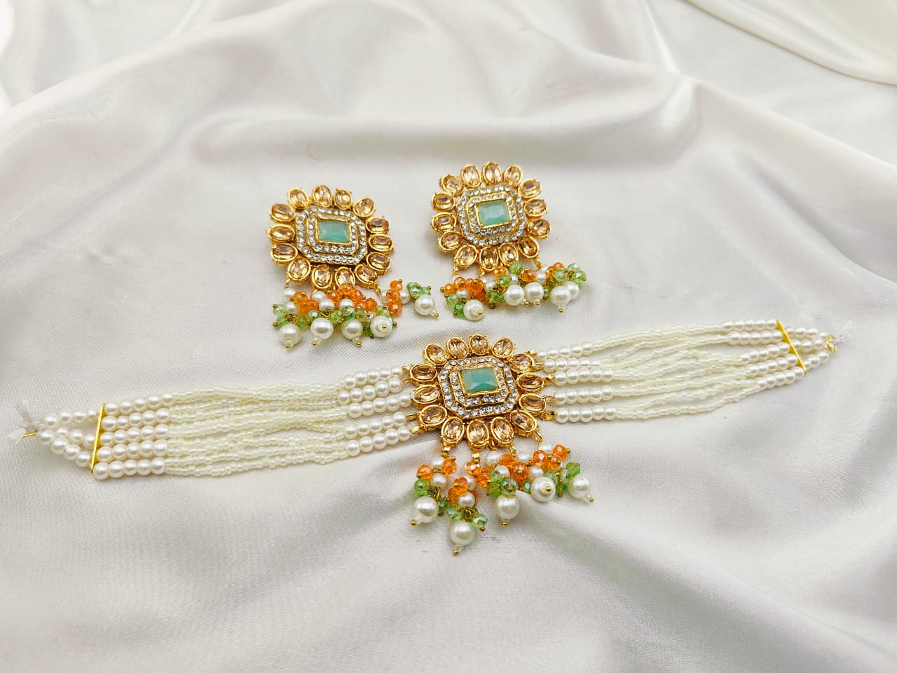 Real Stones Work Choker Set