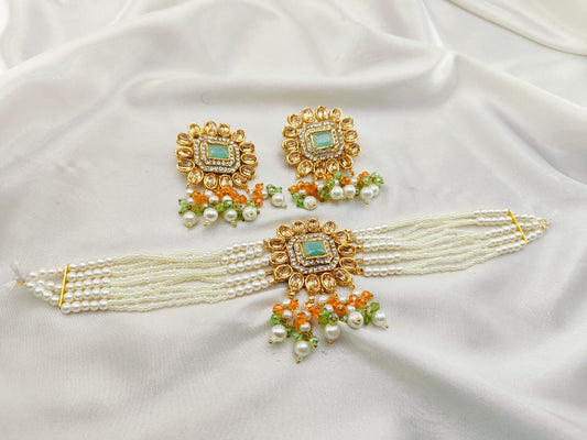 Real Stones Work Choker Set