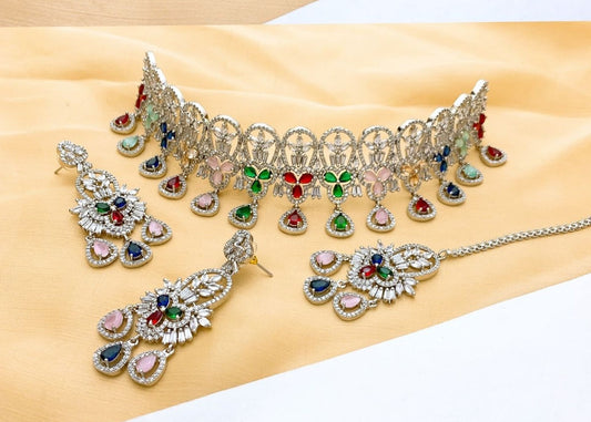 One Carat Real Stones Bridal Set