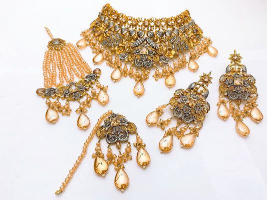 10 Design Native Made Real Stones Bridal Set