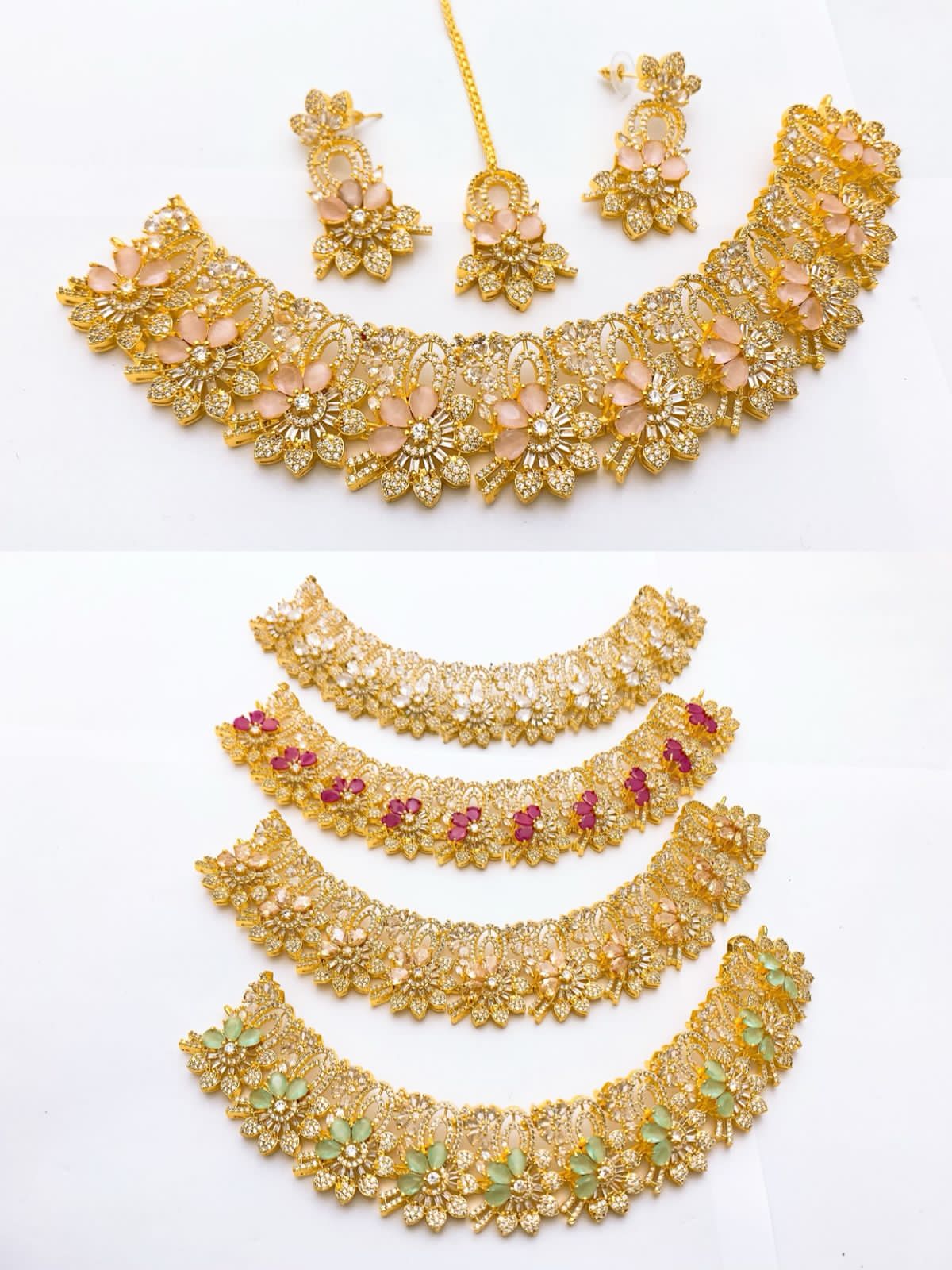 One Carat Real Stones Bridal Set