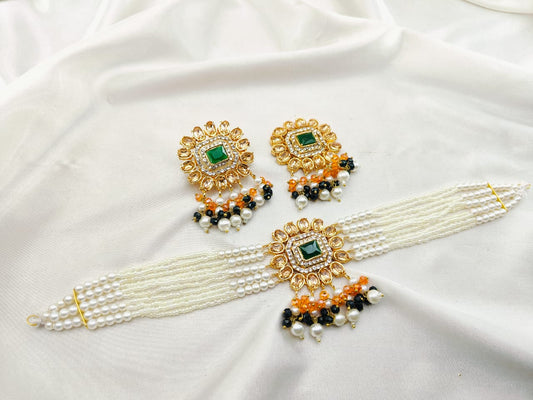 Real Stones Work Choker Set