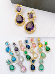 One Carat Real Stones Earrings