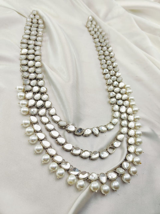 Kundan Stones Mala Three Line