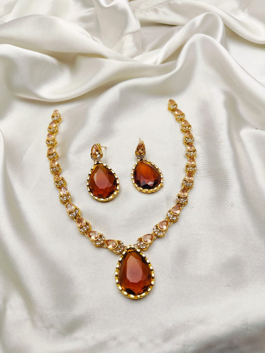 Real Diamond Cut Stones Work Neacklace Set
