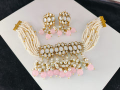 White Pearls Choker Set