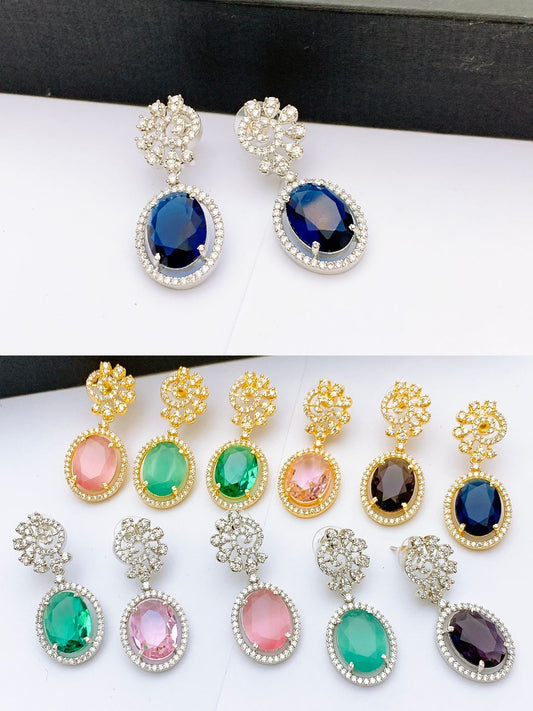 One Carat Real Stones Earrings