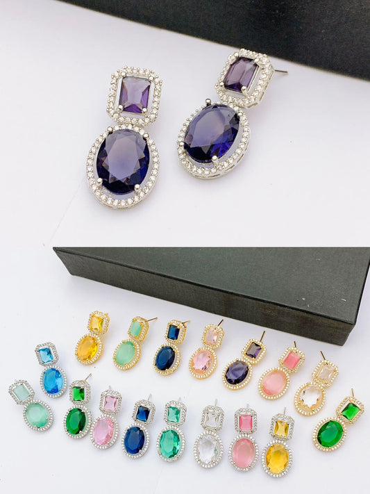 One Carat Real Stones Earrings