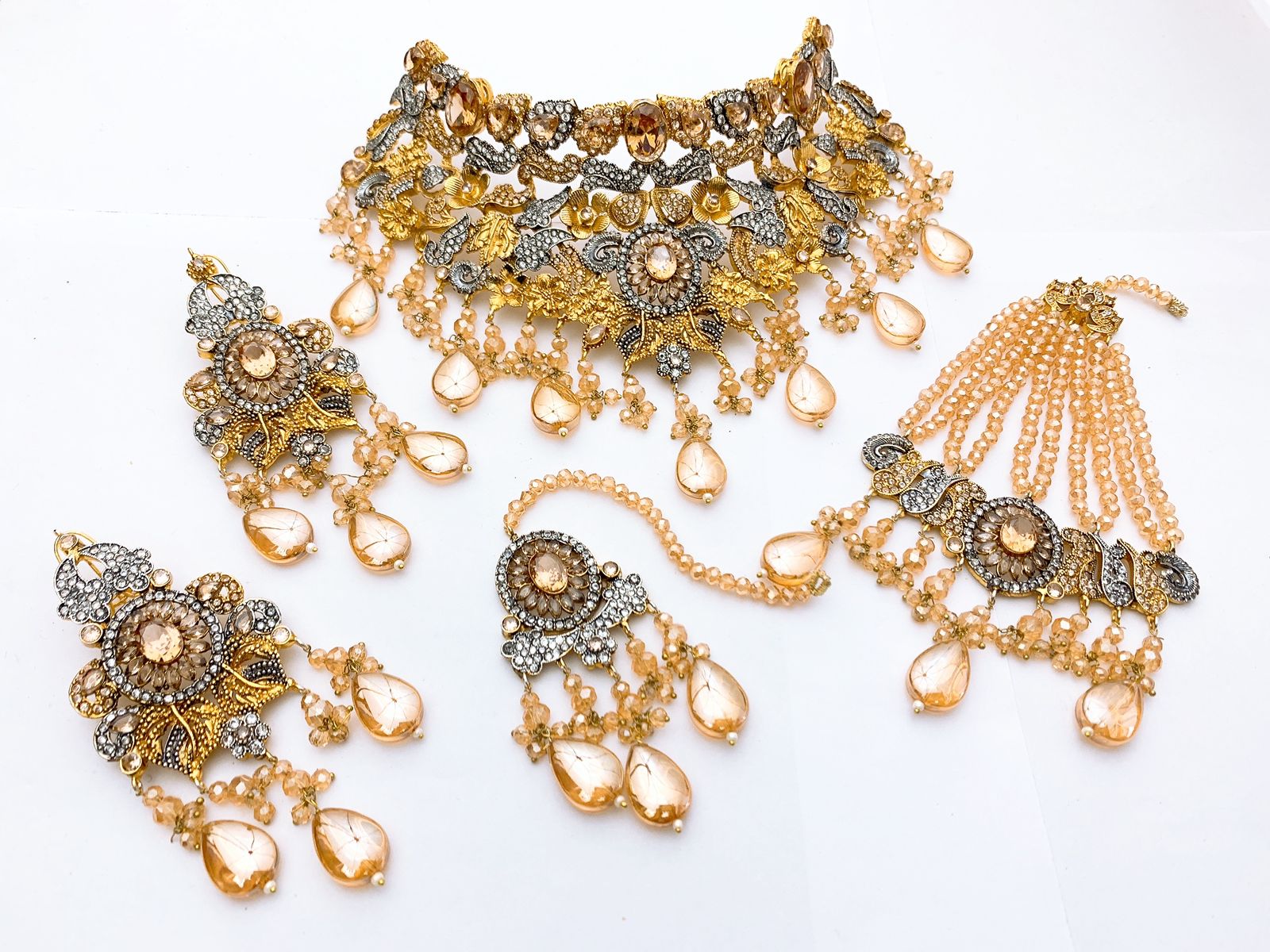 10 Design Native Made Real Stones Bridal Set