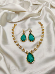 Real Diamond Cut Stones Work Neacklace Set