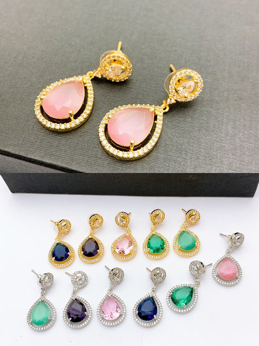 One Carat Real Stones Earrings