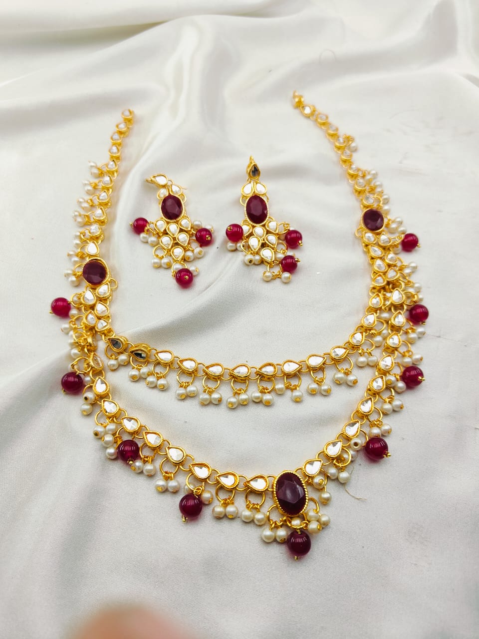 Kundan Stones Mala 2 Line