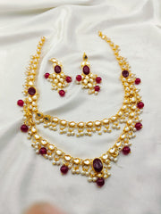 Kundan Stones Mala 2 Line