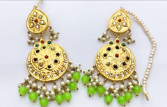 Gold Plated Thappa Kundan Earrings