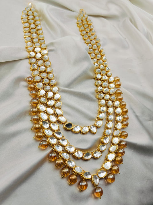 Kundan Stones Mala Three Line