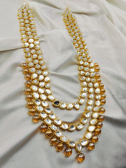 Kundan Stones Mala Three Line