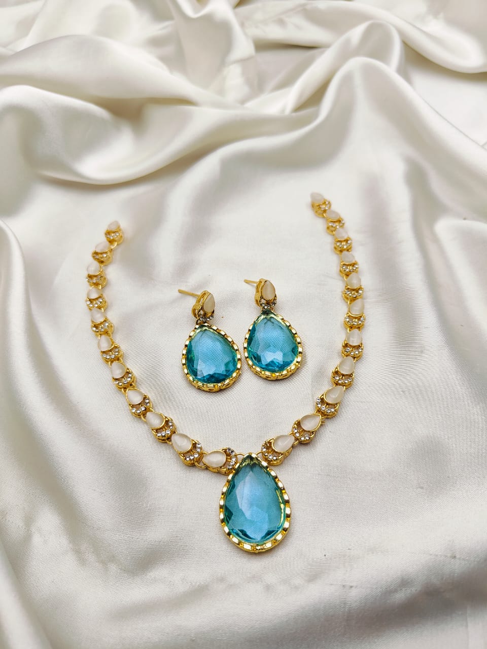 Real Diamond Cut Stones Work Neacklace Set