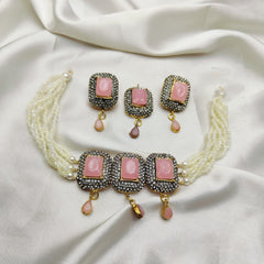 White Pearls Choker Set