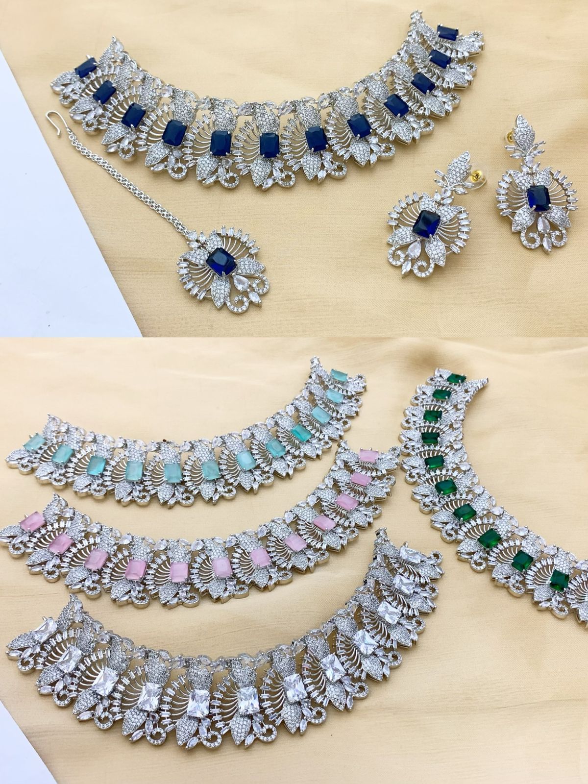 One Carat Real Stones Bridal Set
