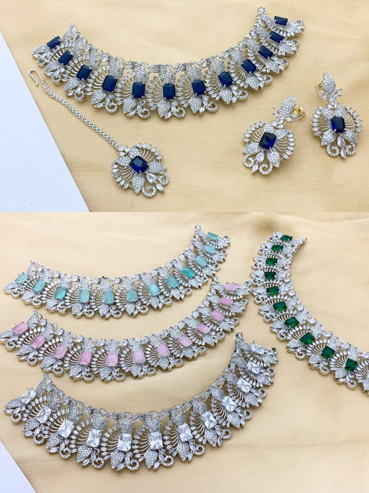 One Carat Real Stones Bridal Set