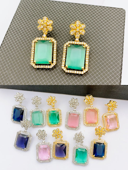 One Carat Real Stones Earrings