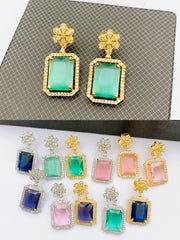 One Carat Real Stones Earrings