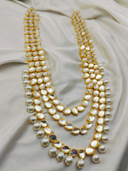 Kundan Stones Mala Three Line