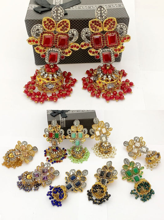 Native Made Real Stones Jhomka