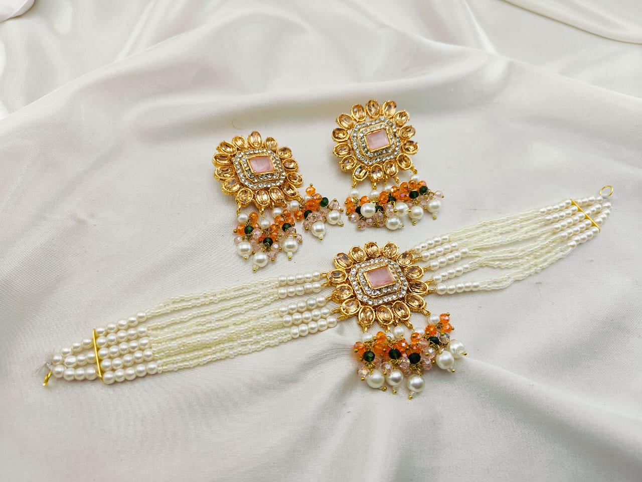 Real Stones Work Choker Set